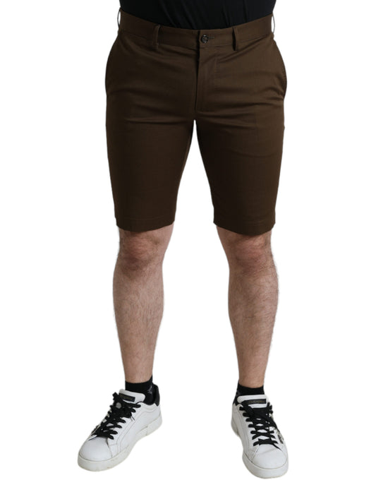Dolce &amp; Gabbana – Braune Bermudashorts aus Baumwollstretch für Herren