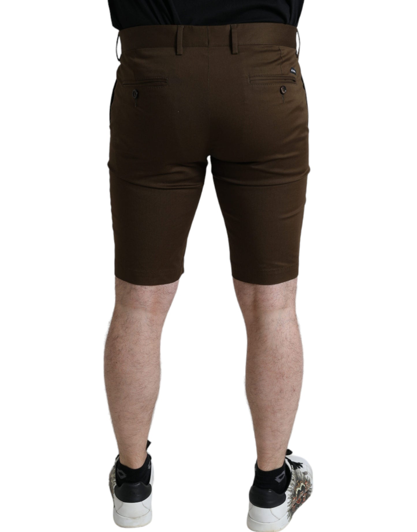 Dolce &amp; Gabbana – Braune Bermudashorts aus Baumwollstretch für Herren