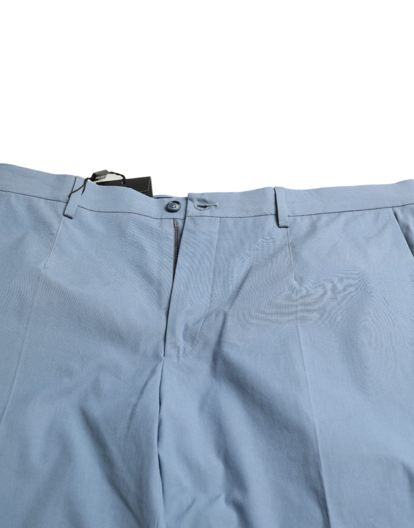 Dolce &amp; Gabbana – Himmelblaue Bermudashorts aus Baumwolle mit umgeschlagenem Saum für Herren