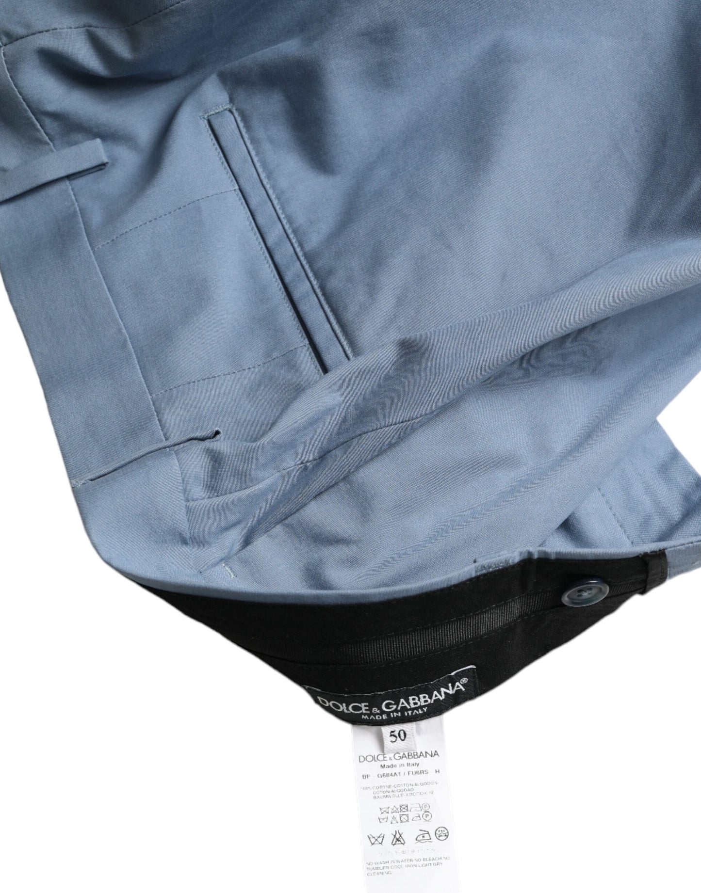 Dolce &amp; Gabbana – Himmelblaue Bermudashorts aus Baumwolle mit umgeschlagenem Saum für Herren