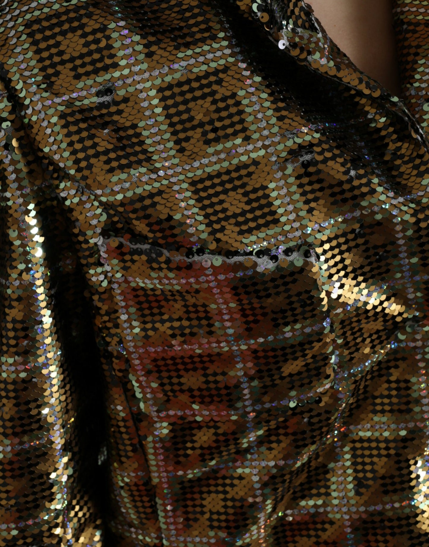 Dolce &amp; Gabbana – Kurze Jacke aus mehrfarbigem Polyester mit Pailletten
