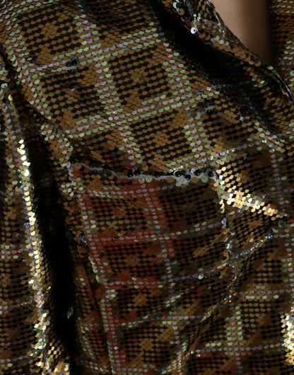 Dolce &amp; Gabbana – Kurze Jacke aus mehrfarbigem Polyester mit Pailletten