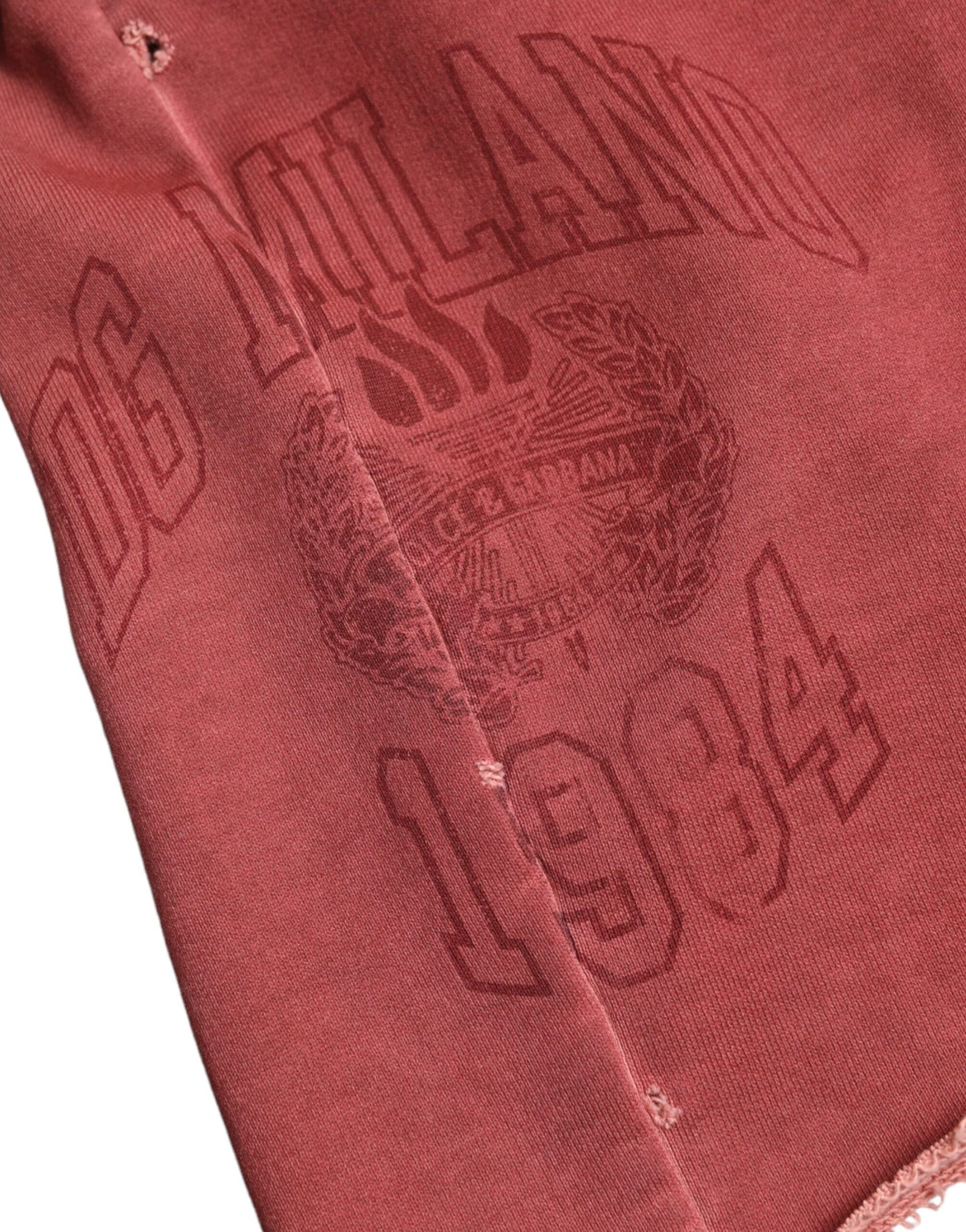 Dolce &amp; Gabbana Maroon Cotton High Waist Sweatshorts Shorts