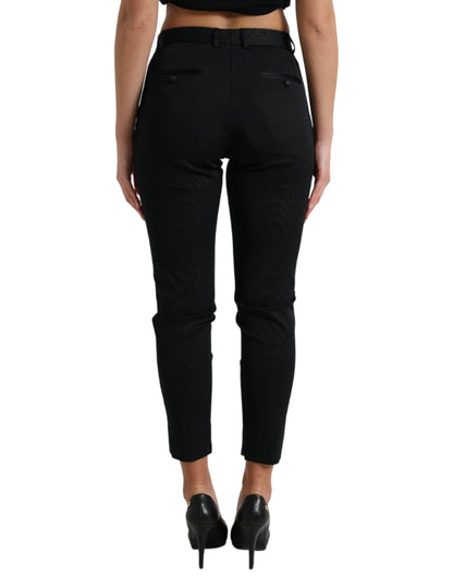 Dolce &amp; Gabbana Black Mid Waist Skinny Cropped Pants