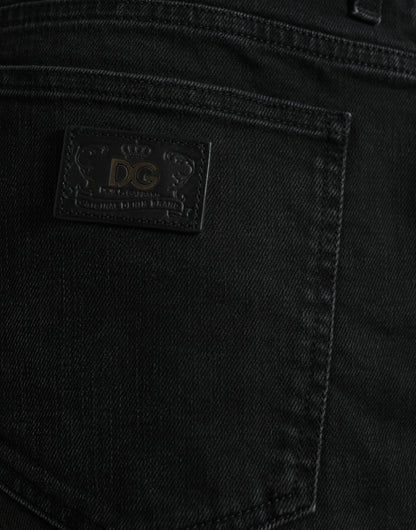Dolce &amp; Gabbana – Bermuda-Shorts aus schwarzem Baumwollstretch
