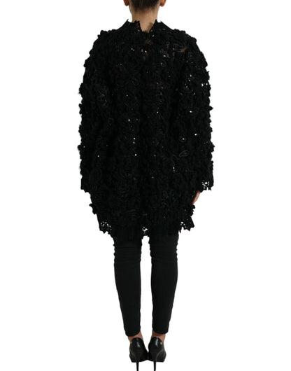 Dolce &amp; Gabbana – Schwarzer Pullover mit Paillettenverzierung