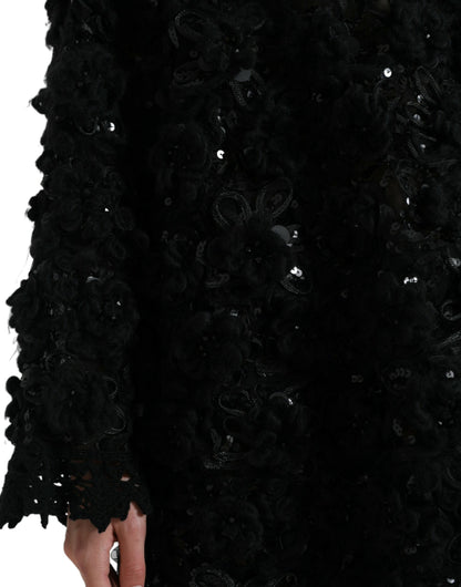 Dolce &amp; Gabbana – Schwarzer Pullover mit Paillettenverzierung