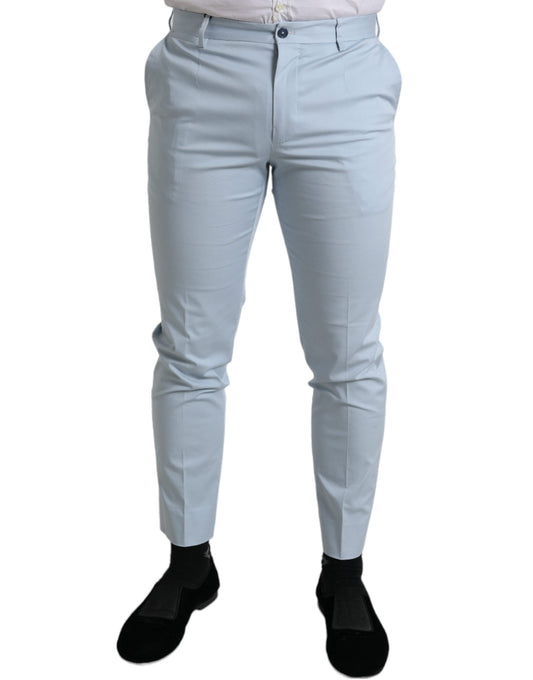 Dolce &amp; Gabbana Himmelblaue Skinny-Hose aus Baumwollstretch