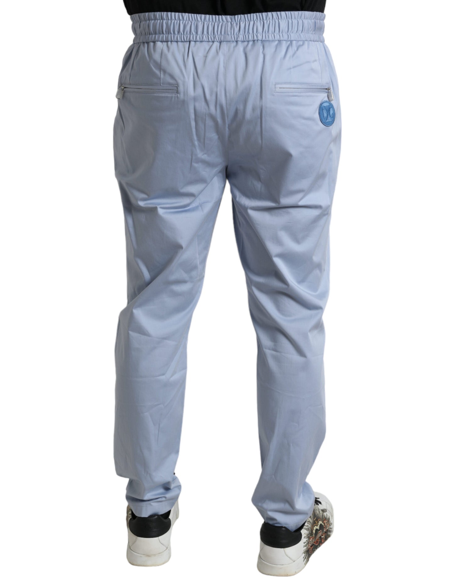 Dolce &amp; Gabbana Hellblaue Jogginghose aus Baumwollstretch