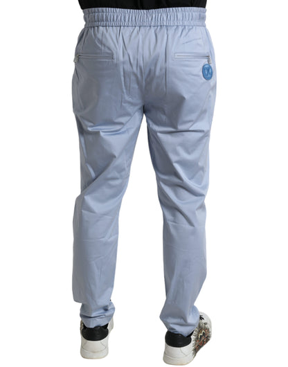 Dolce &amp; Gabbana Hellblaue Jogginghose aus Baumwollstretch