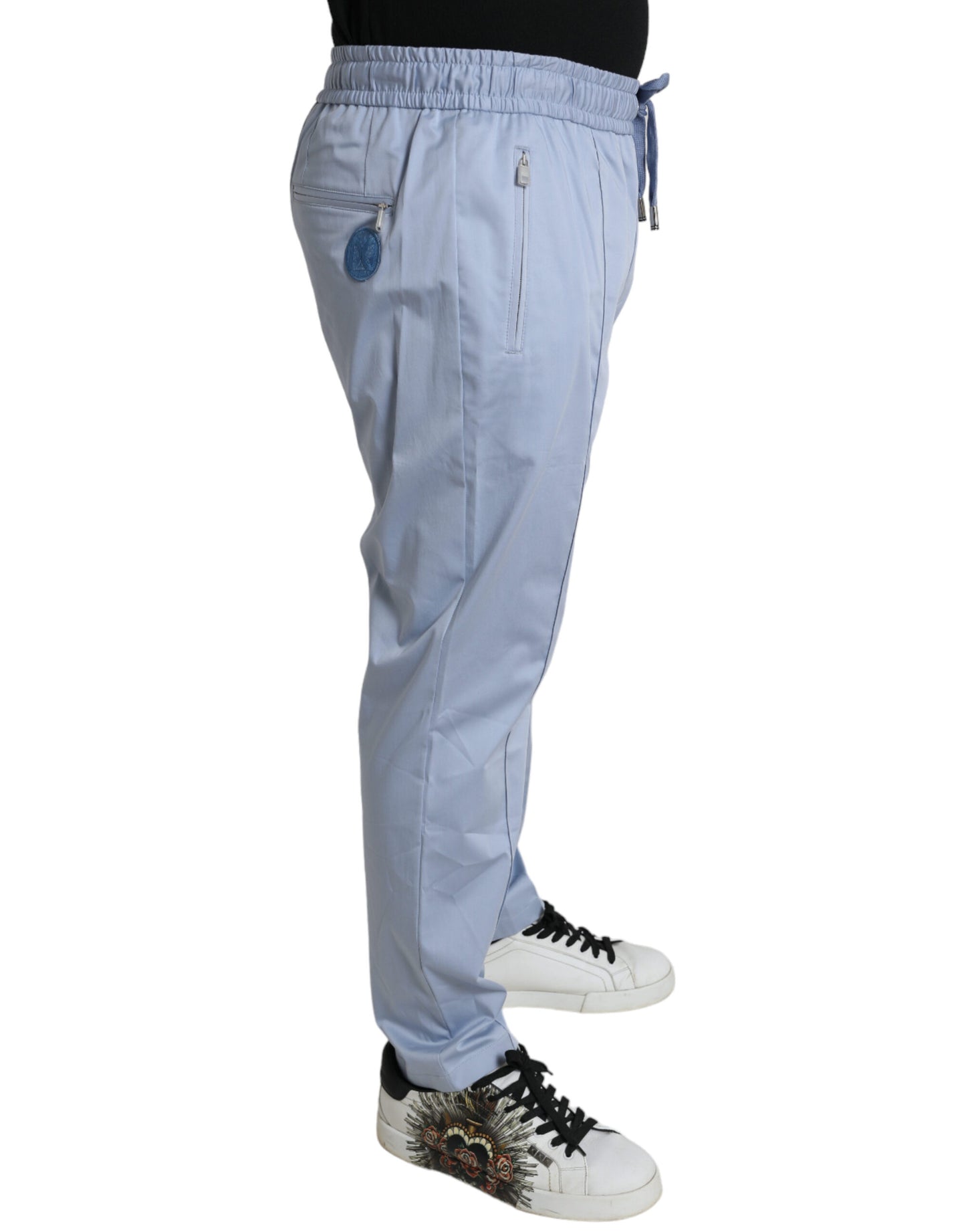 Dolce &amp; Gabbana Hellblaue Jogginghose aus Baumwollstretch