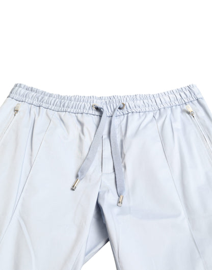 Dolce &amp; Gabbana Hellblaue Jogginghose aus Baumwollstretch