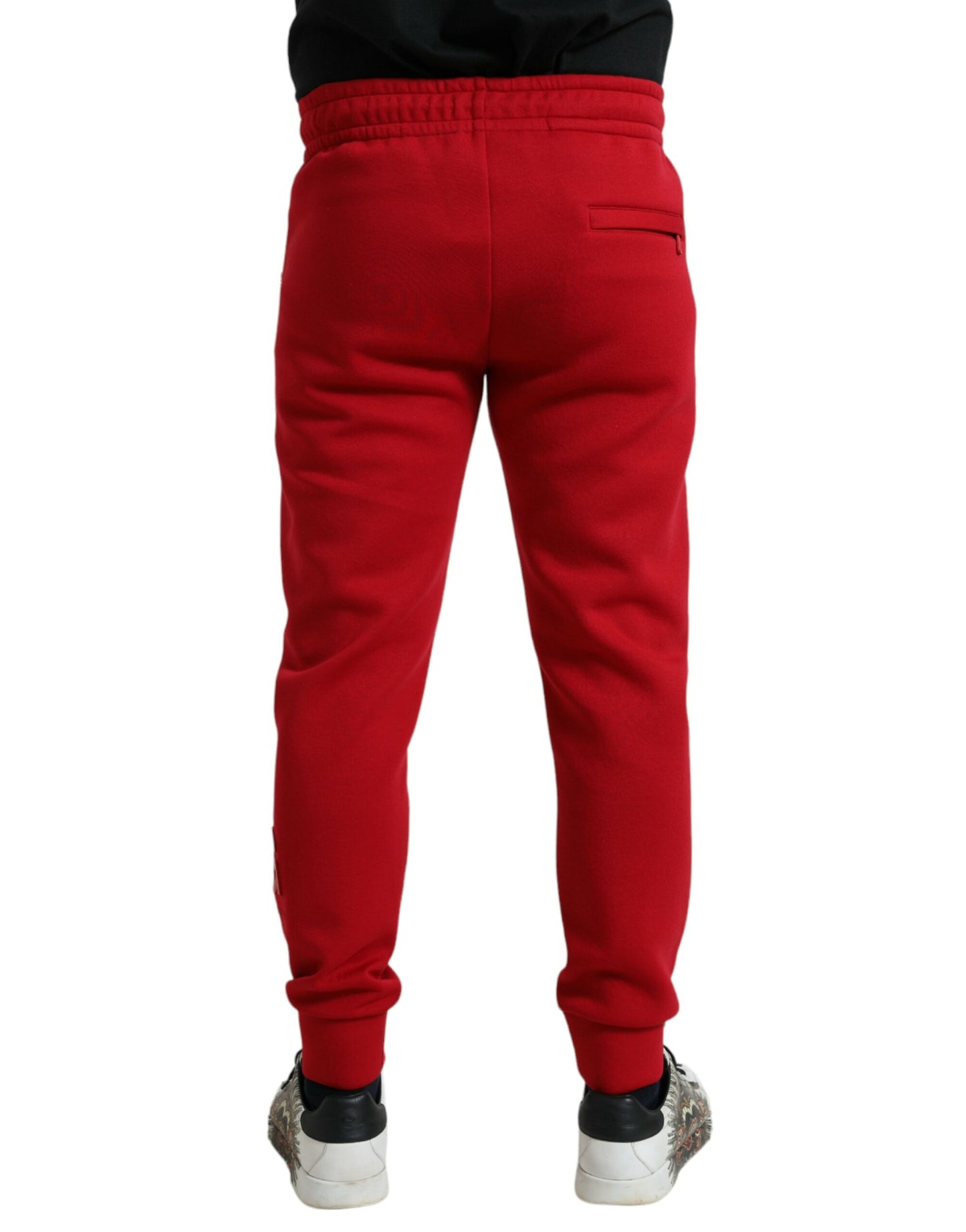 Dolce &amp; Gabbana Red Cotton Blend Skinny Jogger Pants