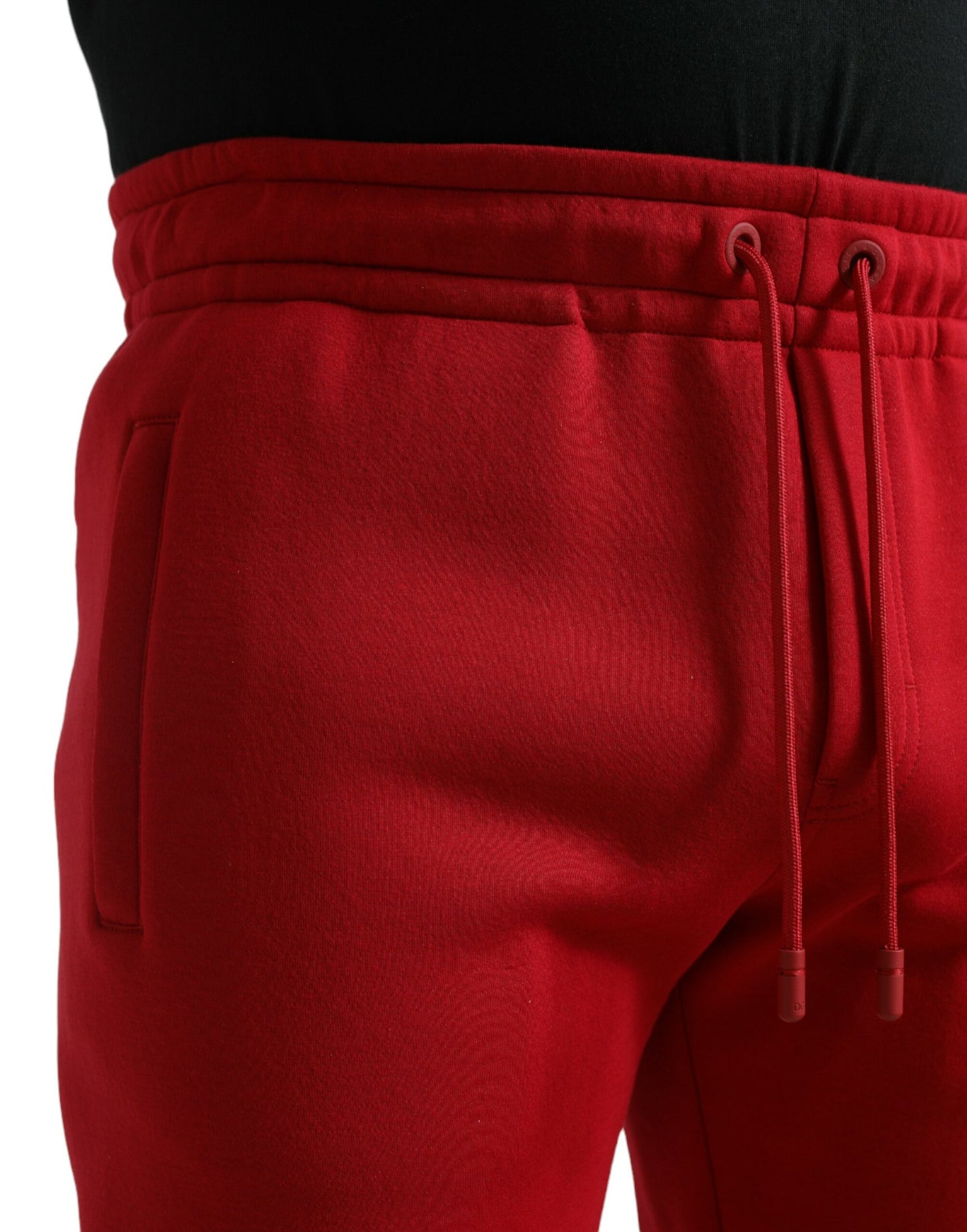 Dolce &amp; Gabbana Red Cotton Blend Skinny Jogger Pants