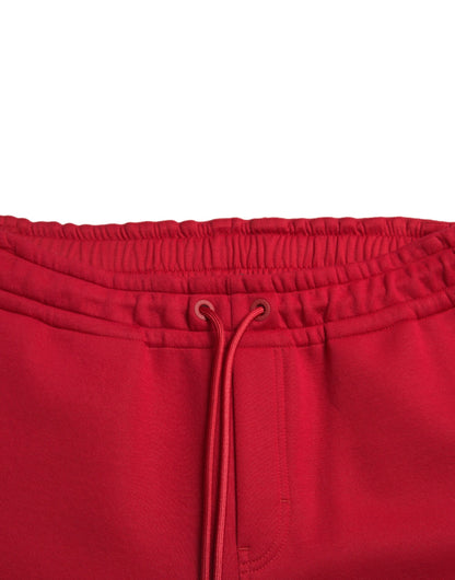 Dolce &amp; Gabbana Red Cotton Blend Skinny Jogger Pants