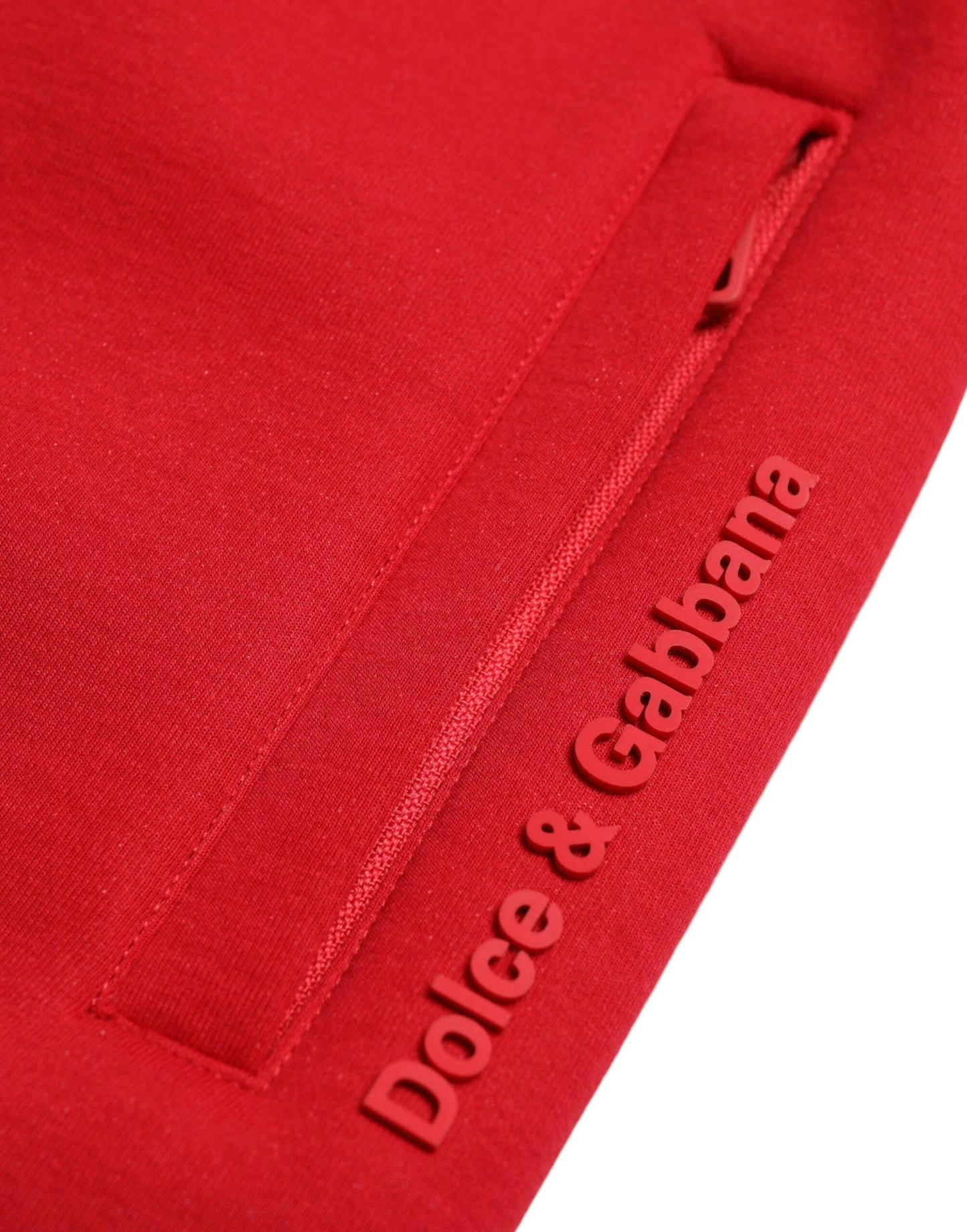 Dolce &amp; Gabbana Red Cotton Blend Skinny Jogger Pants