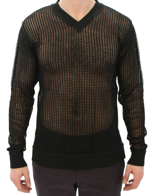 Dolce &amp; Gabbana Dunkelgrüner Runway Netzpullover Netzpullover