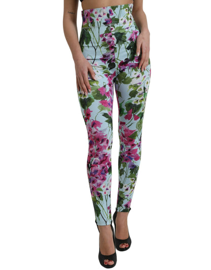 Dolce &amp; Gabbana Multicolor Floral High Waist Leggings Pants