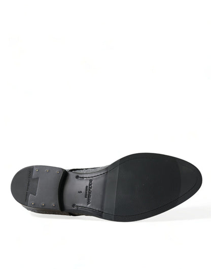 Dolce &amp; Gabbana – Silberne Derby-Schnürschuhe mit Pailletten für Herren