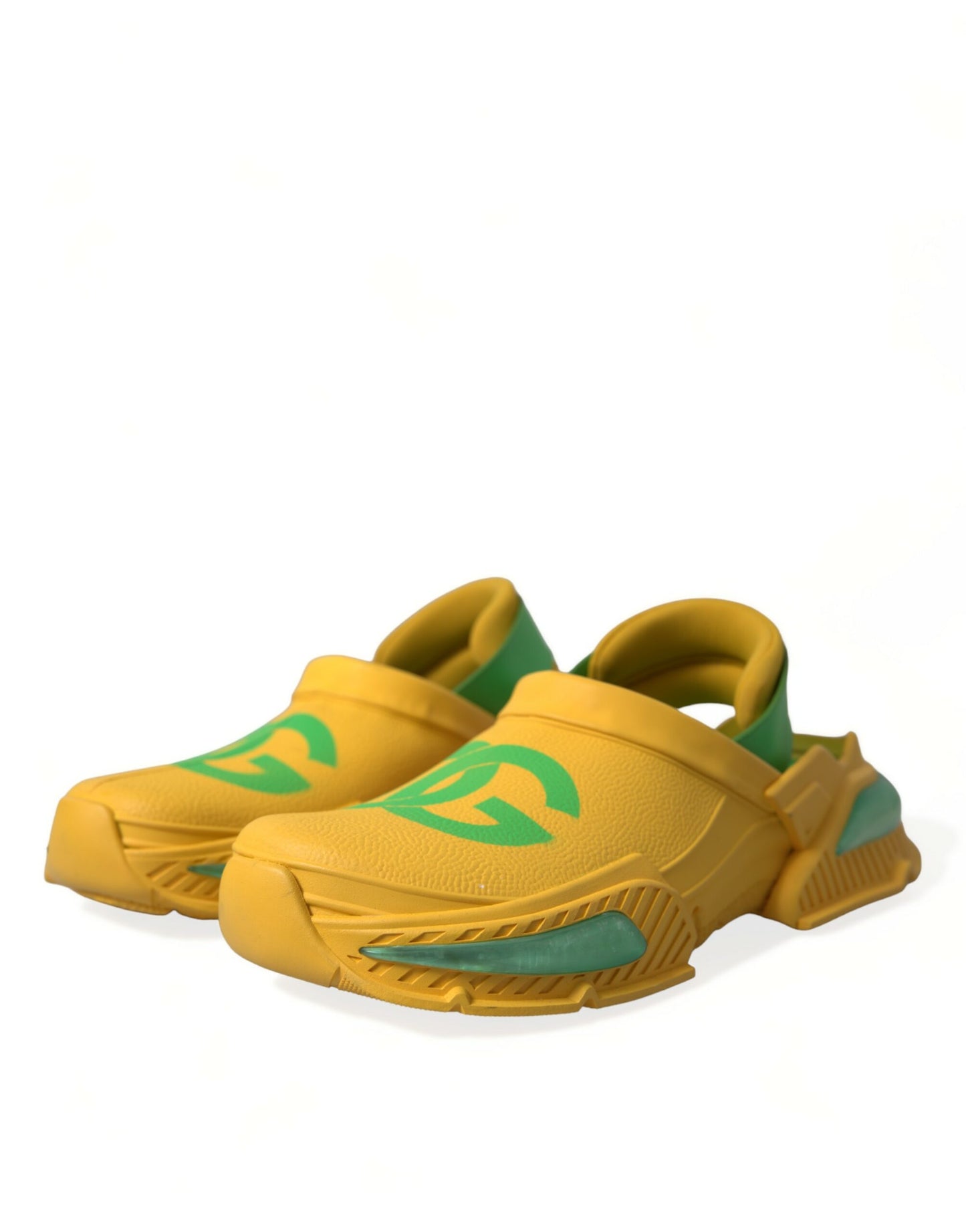 Dolce &amp; Gabbana Gelbgrüne Gummiclogs Herren Hausschuhe Herrenschuhe