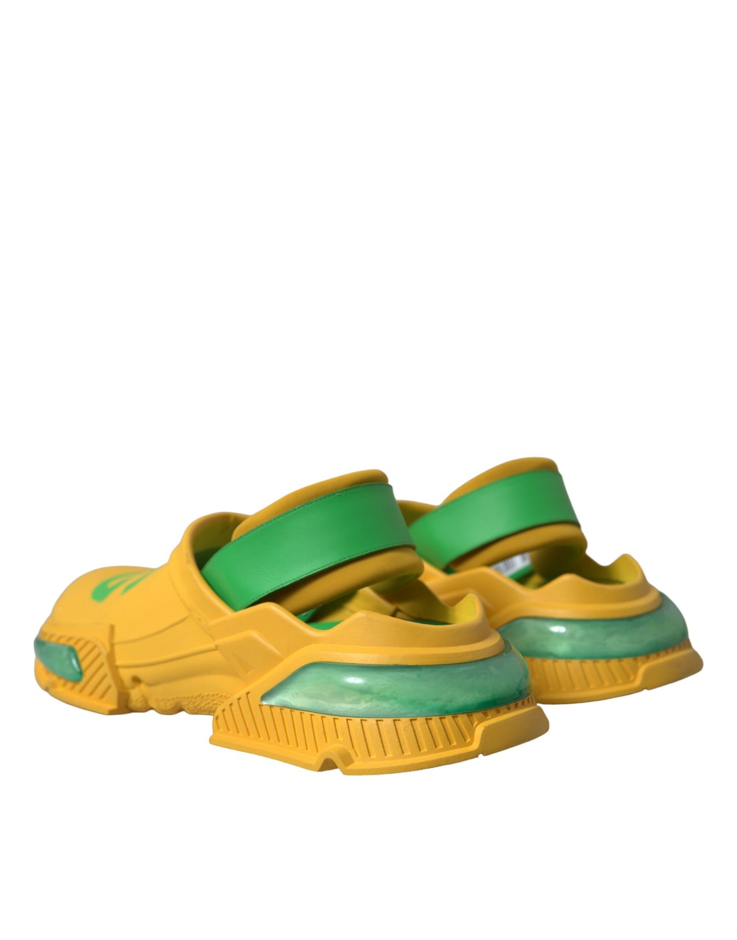 Dolce &amp; Gabbana Gelbgrüne Gummiclogs Herren Hausschuhe Herrenschuhe