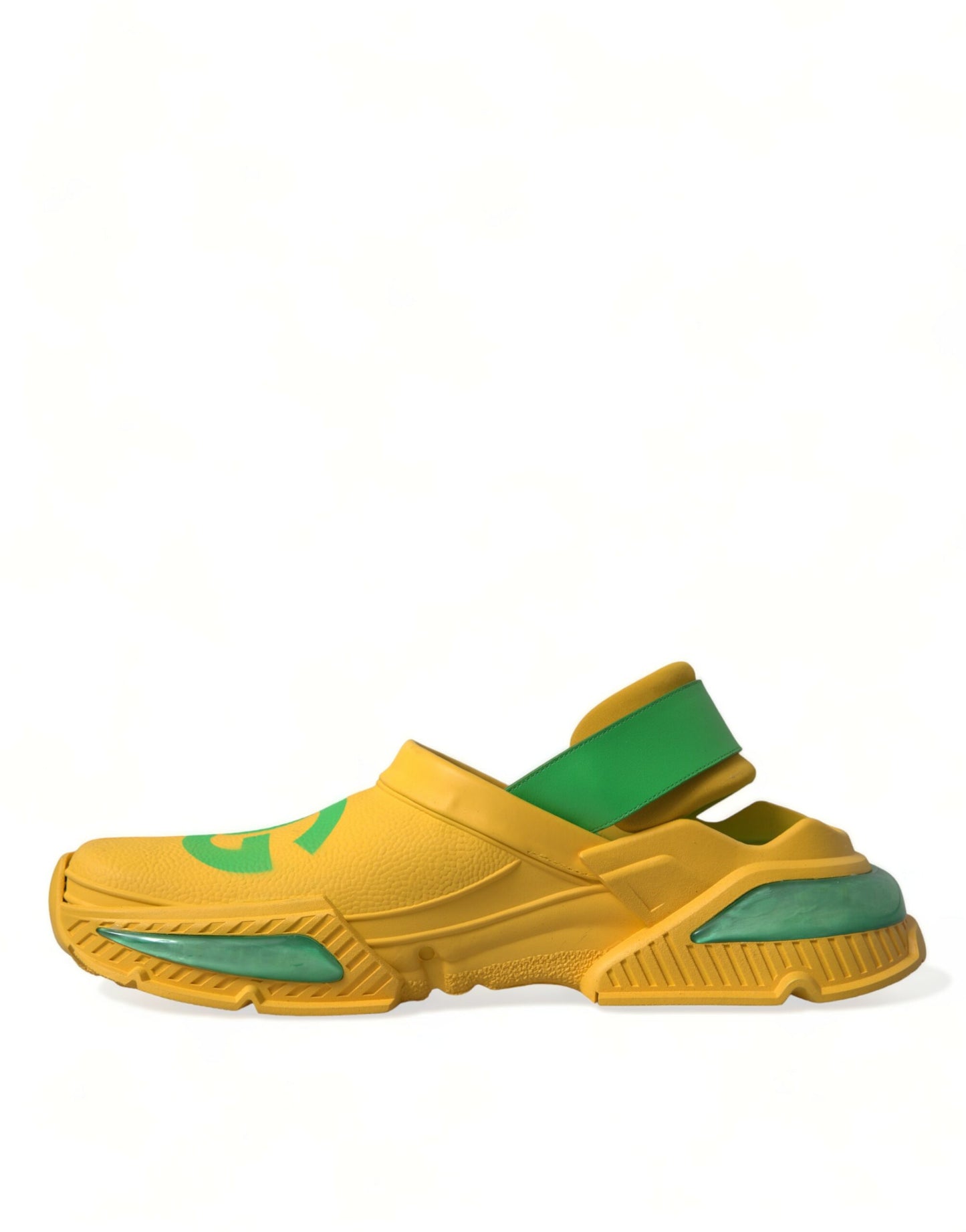 Dolce &amp; Gabbana Gelbgrüne Gummiclogs Herren Hausschuhe Herrenschuhe