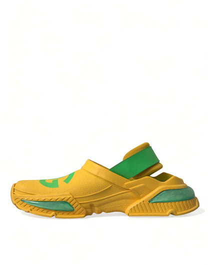 Dolce &amp; Gabbana Gelbgrüne Gummiclogs Herren Hausschuhe Herrenschuhe