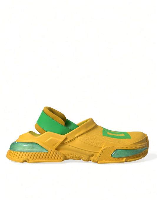Dolce &amp; Gabbana Gelbgrüne Gummiclogs Herren Hausschuhe Herrenschuhe
