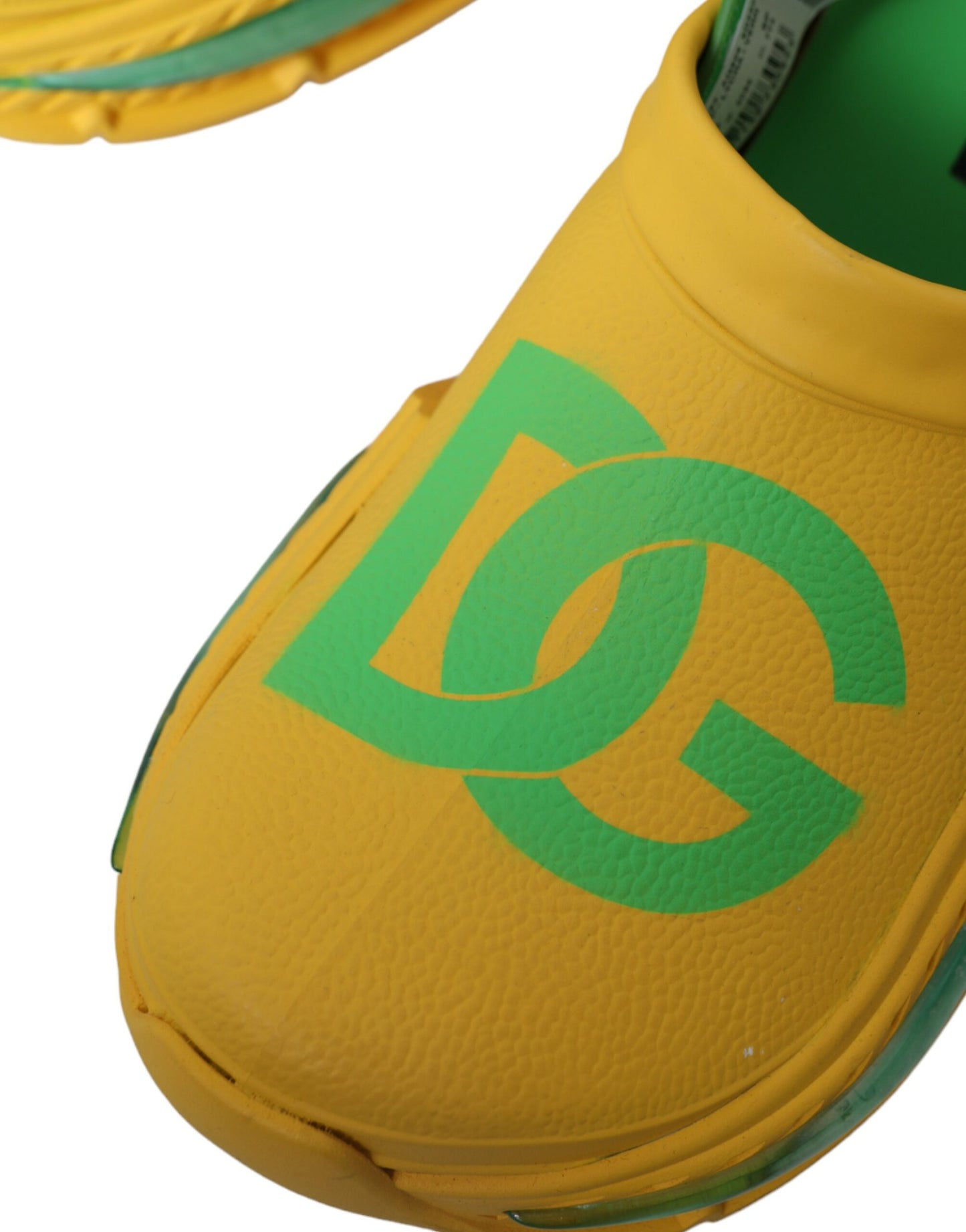 Dolce &amp; Gabbana Gelbgrüne Gummiclogs Herren Hausschuhe Herrenschuhe