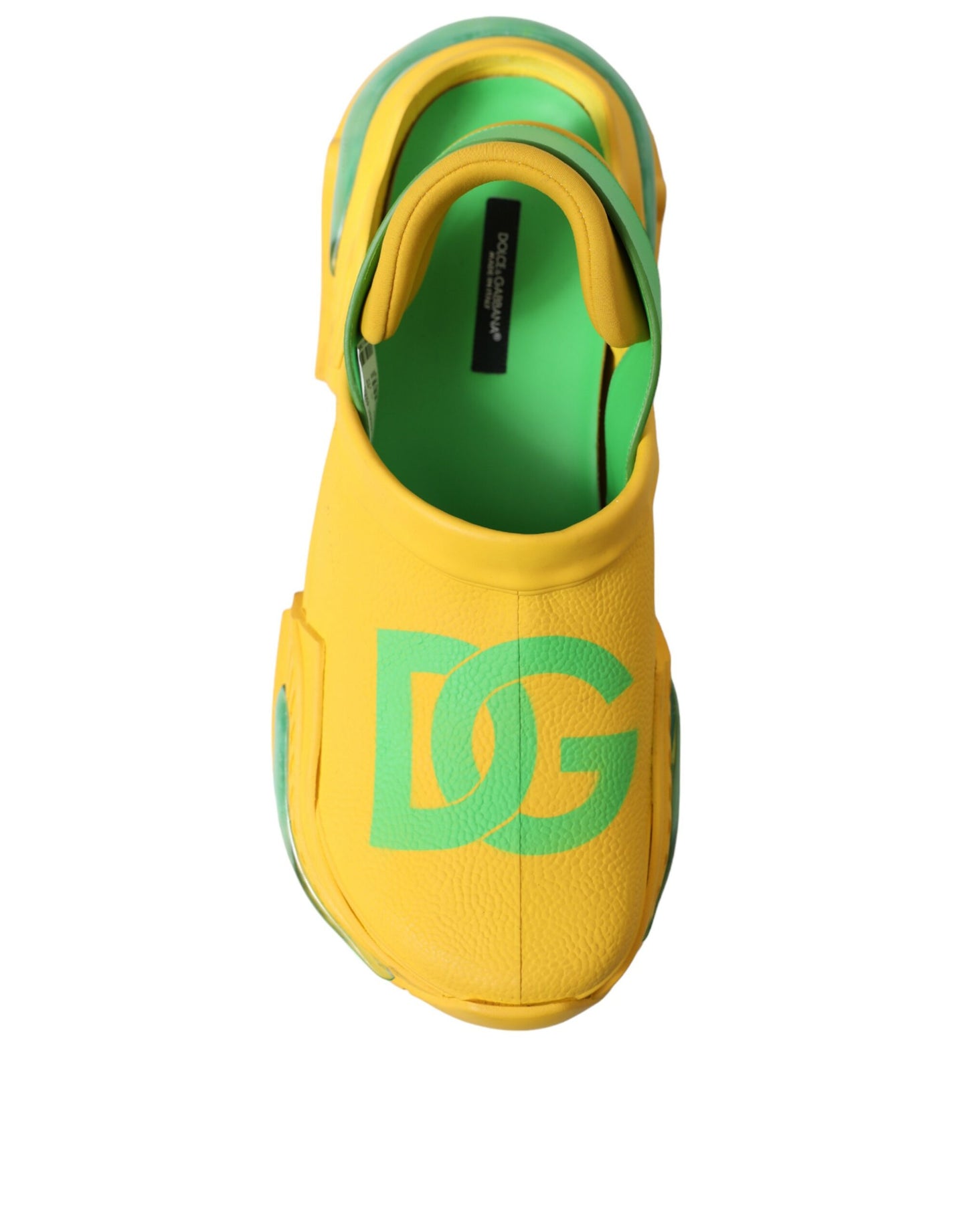 Dolce &amp; Gabbana Gelbgrüne Gummiclogs Herren Hausschuhe Herrenschuhe