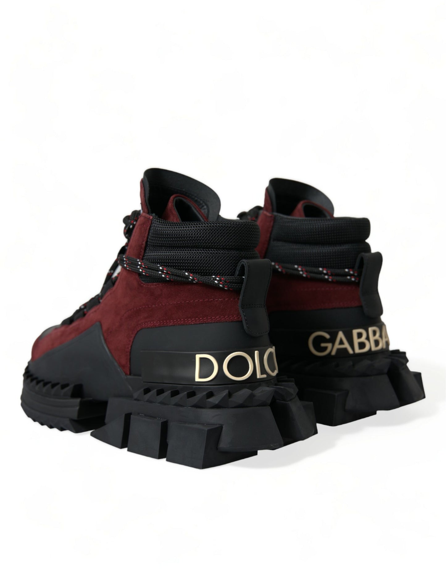 Dolce &amp; Gabbana Burgund Super King High Top Herren Sneakers Schuhe