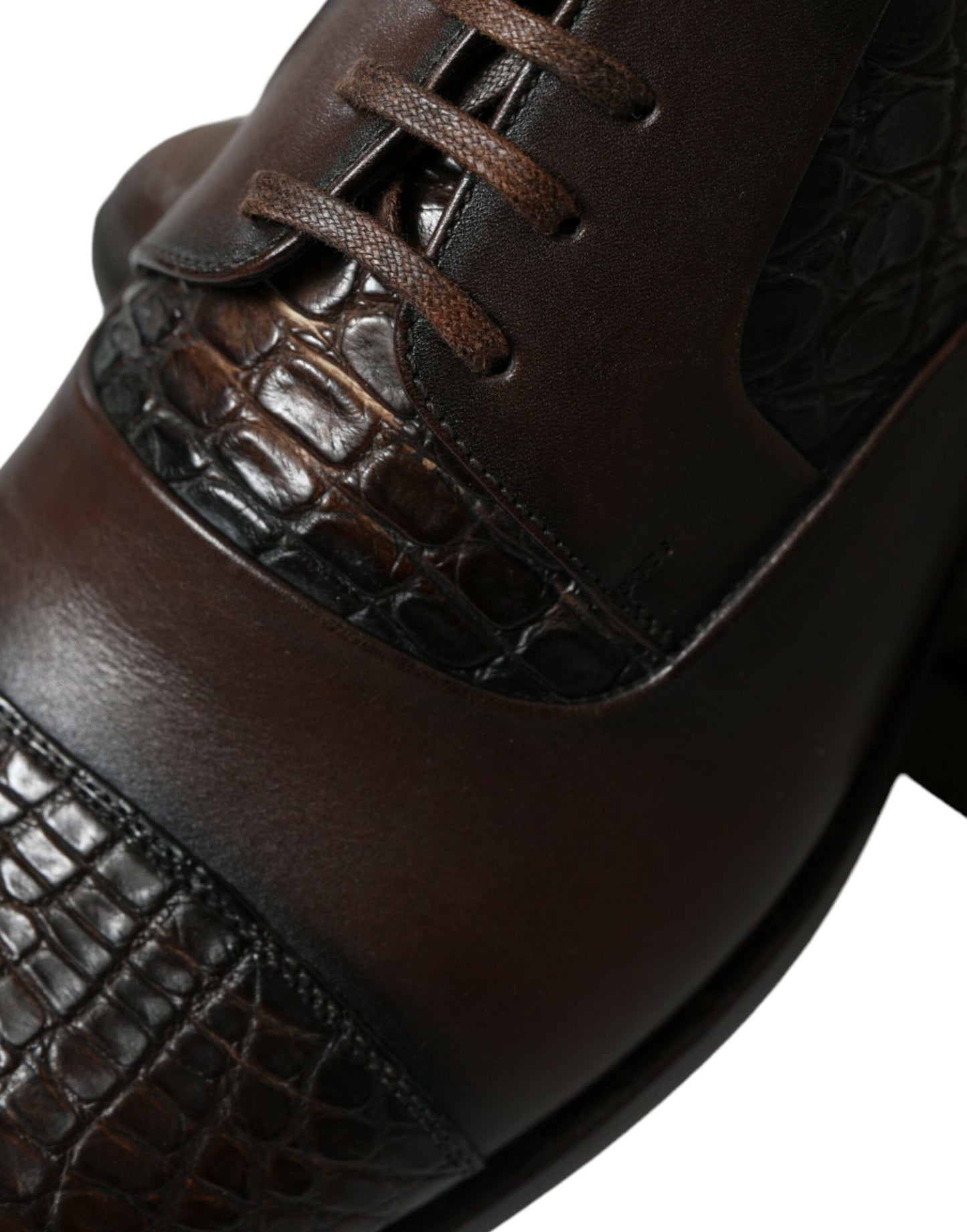 Dolce &amp; Gabbana – Oxford-Schnürschuhe aus exotischem Leder in Braun