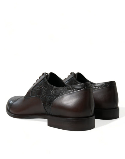Dolce &amp; Gabbana – Formelle Herrenschuhe aus exotischem Leder in Braun