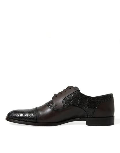 Dolce &amp; Gabbana – Formelle Herrenschuhe aus exotischem Leder in Braun