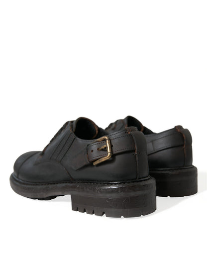 Dolce &amp; Gabbana – Derby-Schnürschuhe aus braunem Leder für Herren