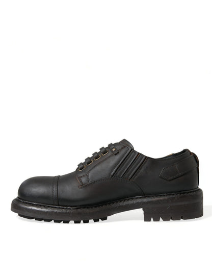 Dolce &amp; Gabbana – Derby-Schnürschuhe aus braunem Leder für Herren