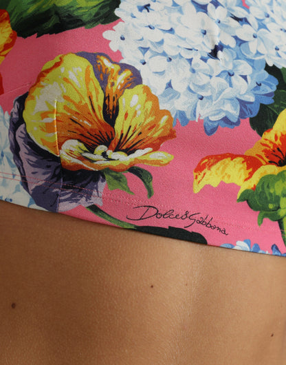 Dolce &amp; Gabbana Multicolor Floral Long Sleeves Cropped Top