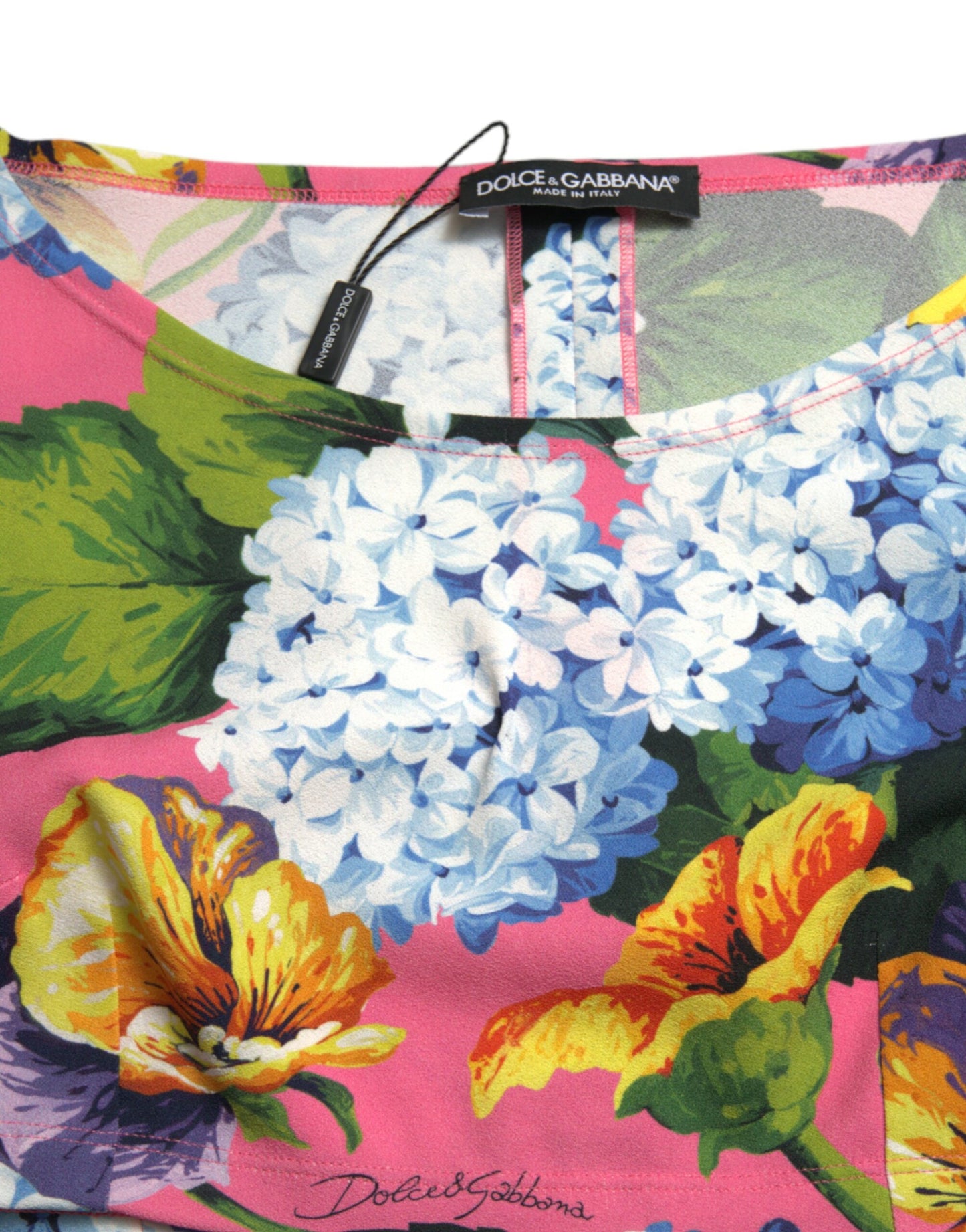 Dolce &amp; Gabbana Multicolor Floral Long Sleeves Cropped Top