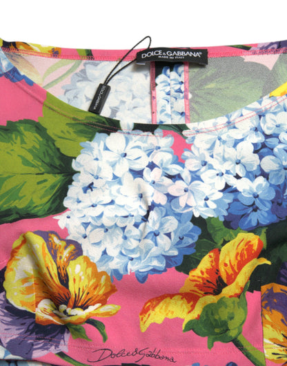 Dolce &amp; Gabbana Multicolor Floral Long Sleeves Cropped Top