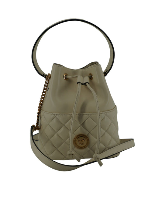 Versace Elegante kleine Umhängetasche aus weißem Leder