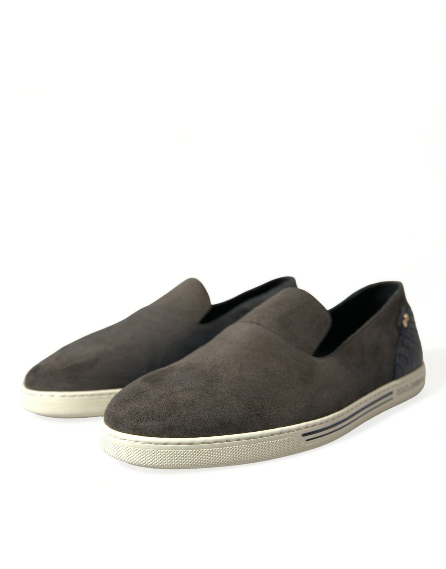 Dolce &amp; Gabbana Blau Wildleder Caiman Männer Loafers Hausschuhe Schuhe