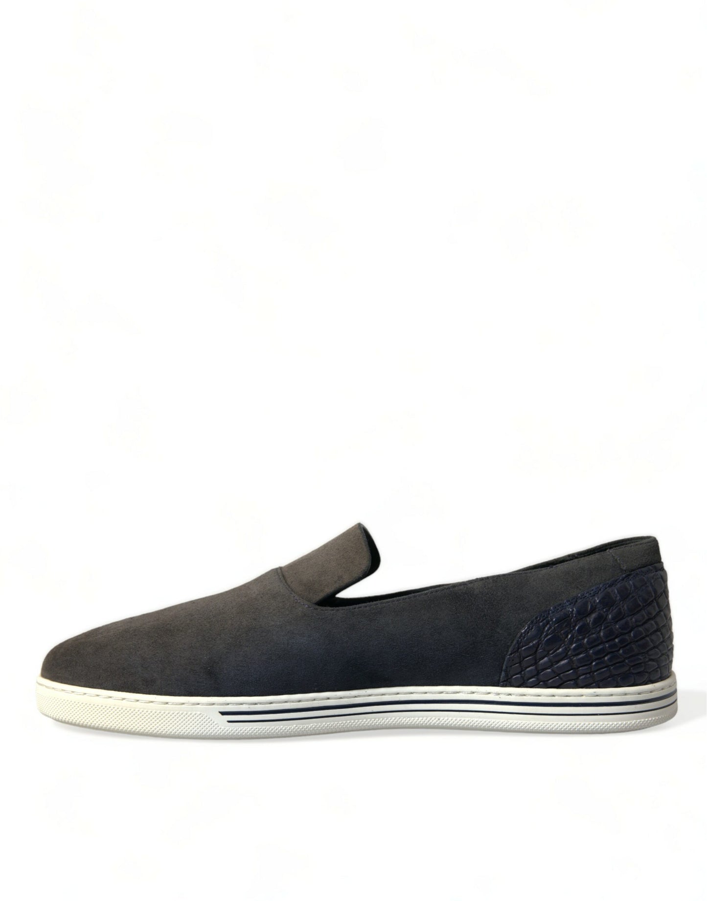 Dolce &amp; Gabbana Blau Wildleder Caiman Männer Loafers Hausschuhe Schuhe