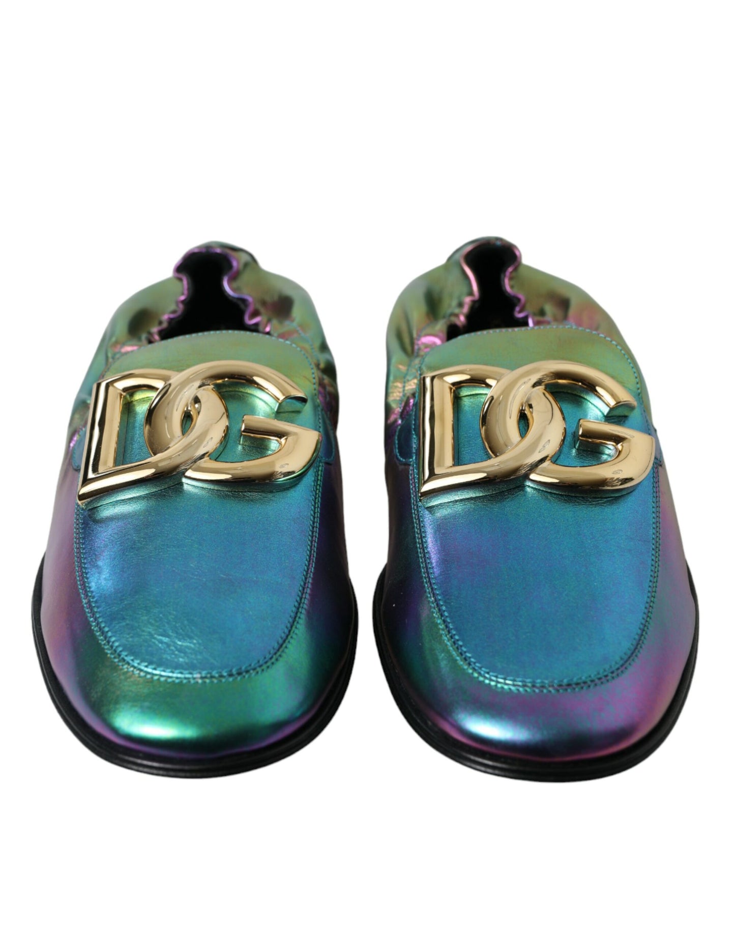 Dolce &amp; Gabbana – Mehrfarbige Loafer-Abendschuhe aus Leder mit DG-Logo