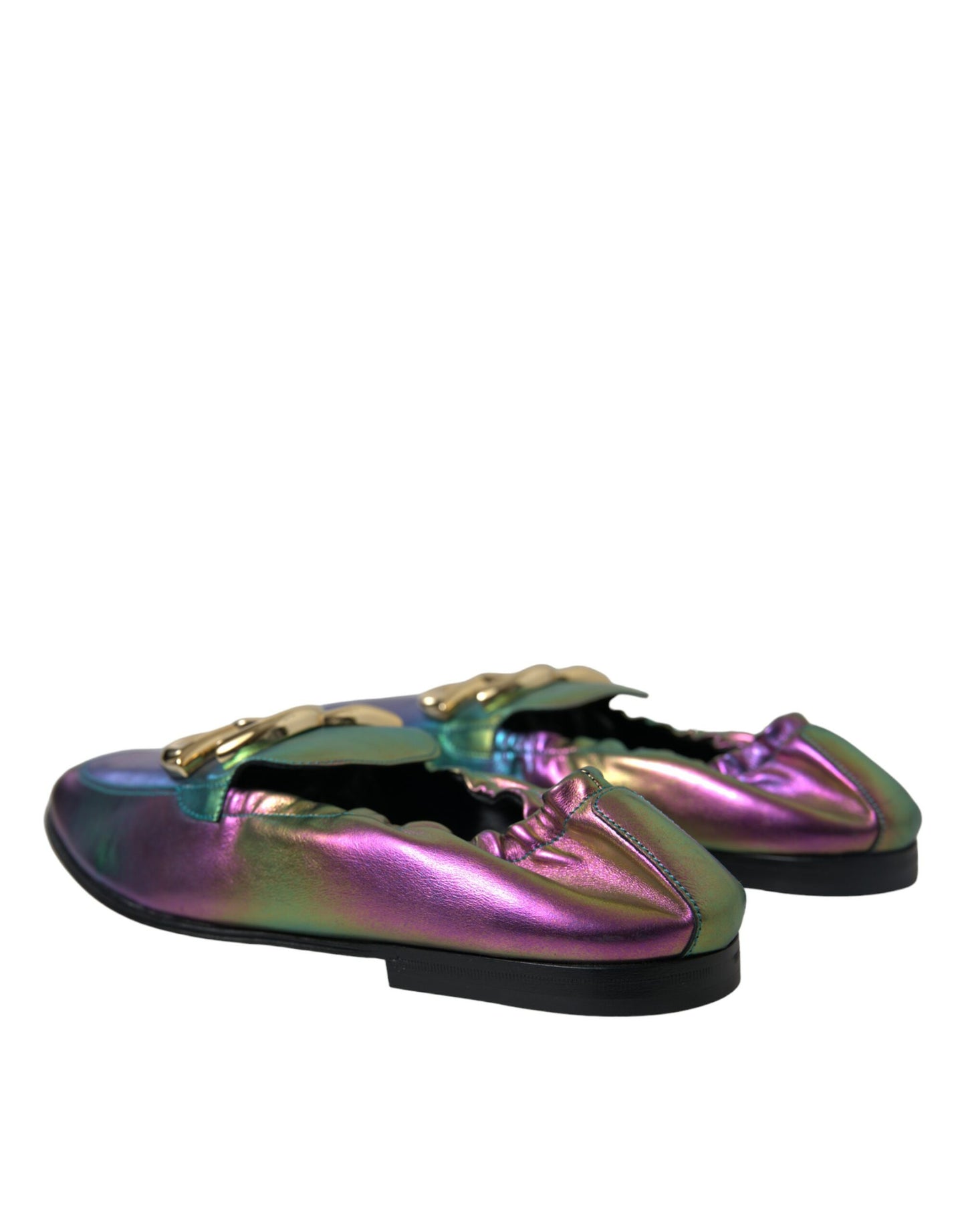 Dolce &amp; Gabbana – Mehrfarbige Loafer-Abendschuhe aus Leder mit DG-Logo