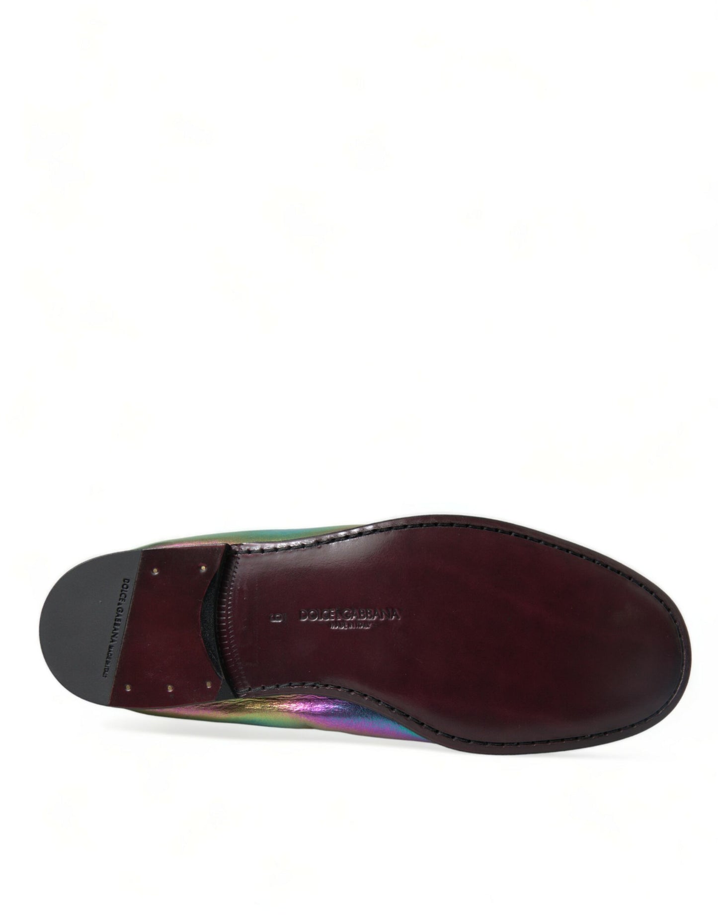 Dolce &amp; Gabbana – Mehrfarbige Loafer-Abendschuhe aus Leder mit DG-Logo