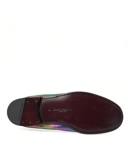 Dolce &amp; Gabbana – Mehrfarbige Loafer-Abendschuhe aus Leder mit DG-Logo