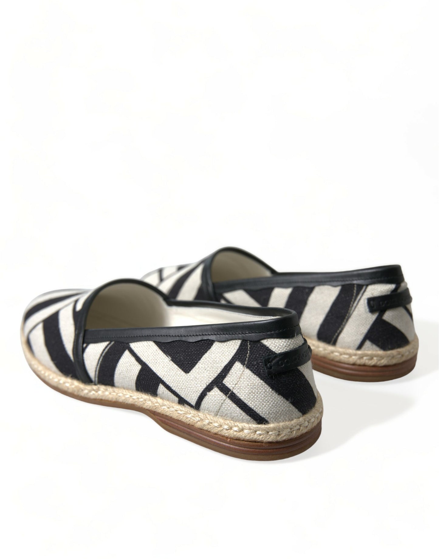 Dolce &amp; Gabbana Beige Black Striped Canvas Espadrilles MONDELLO Shoes