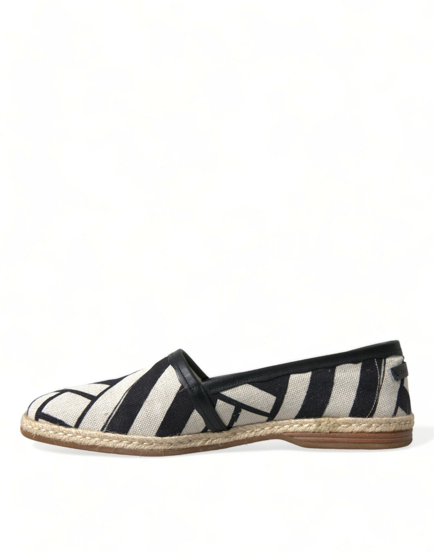 Dolce &amp; Gabbana Beige Black Striped Canvas Espadrilles MONDELLO Shoes