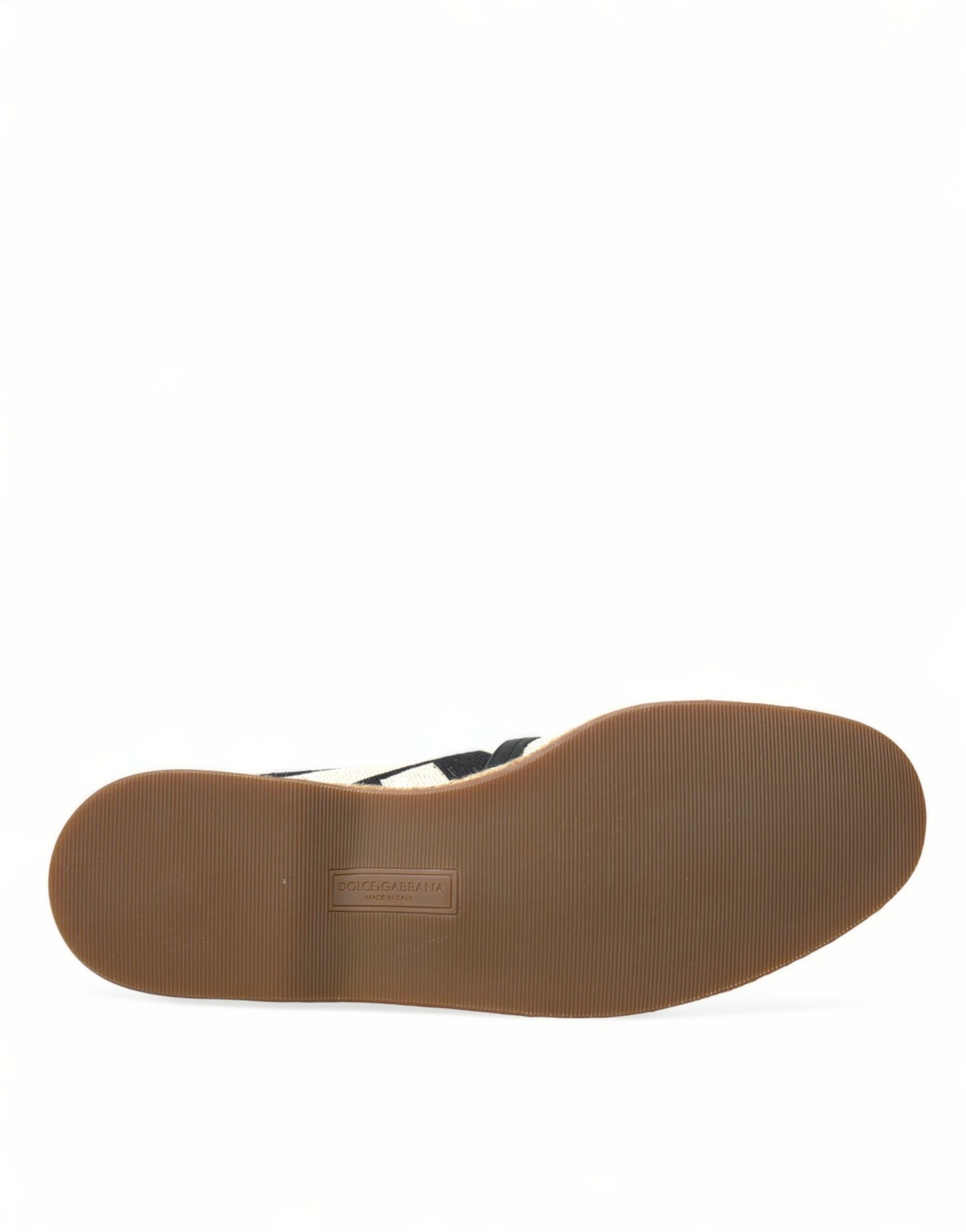 Dolce &amp; Gabbana Beige Black Striped Canvas Espadrilles MONDELLO Shoes