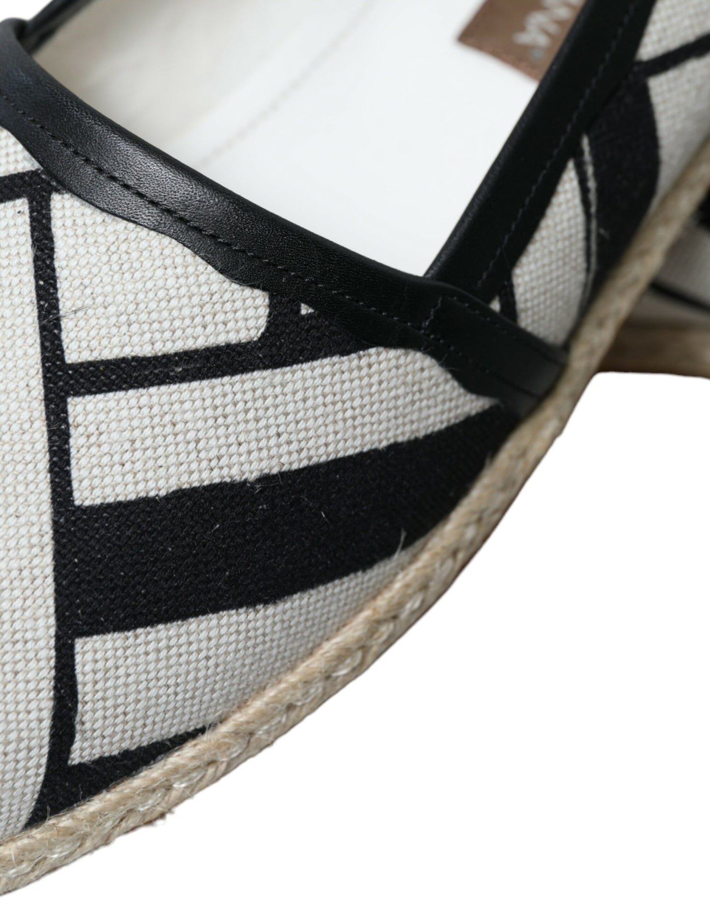Dolce &amp; Gabbana Beige Black Striped Canvas Espadrilles MONDELLO Shoes